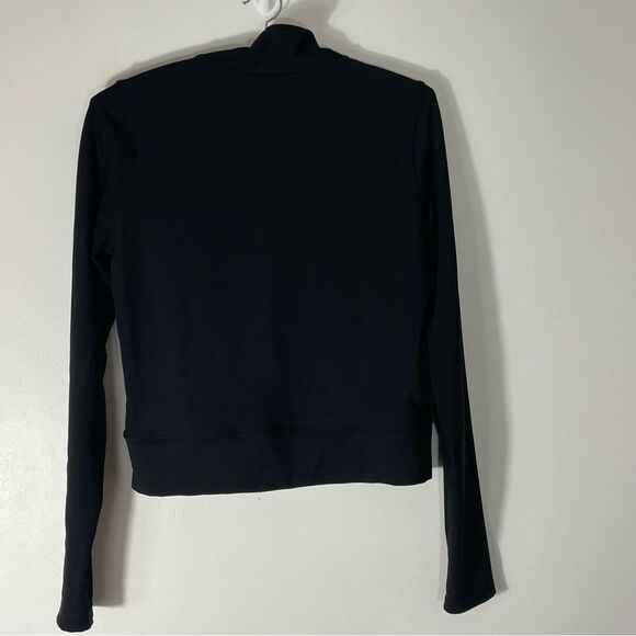 Move Theory Black Ribbed Quarter Zip w Pocket Jacket Size M - Picture 5 of 6